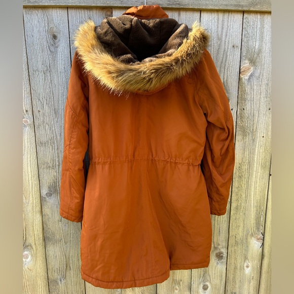 Universal Thread Burnt Orange Fur Hood Coat - Picture 3 of 7
